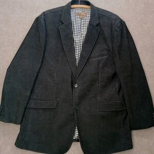 Pronto Uomo Mens XXL 48"‎ Black Corduroy Two Button Sport Coat Blazer Jacket
